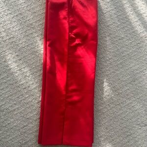 Zara Women's Vibrant Red Cropped Pants with side slit